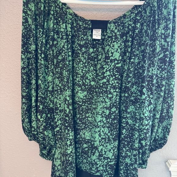 Dianne von Furstenburg~Size M~Green and black blouse~NWOT - Picture 1 of 8